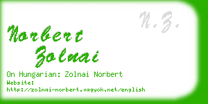 norbert zolnai business card